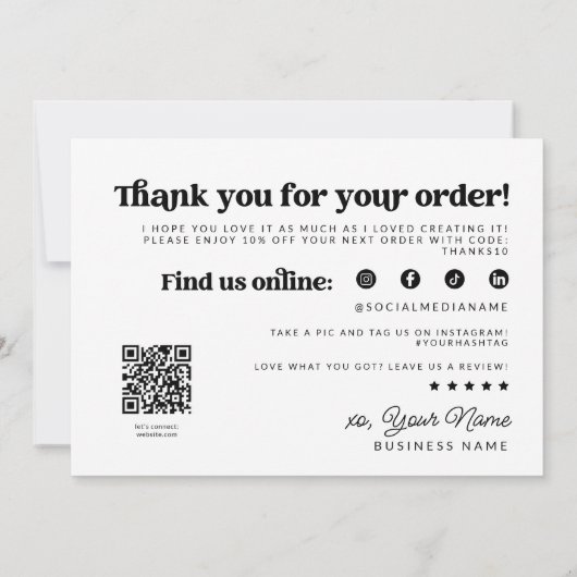 Retro Groovy Business Bedankt QR-code (Achterkant)