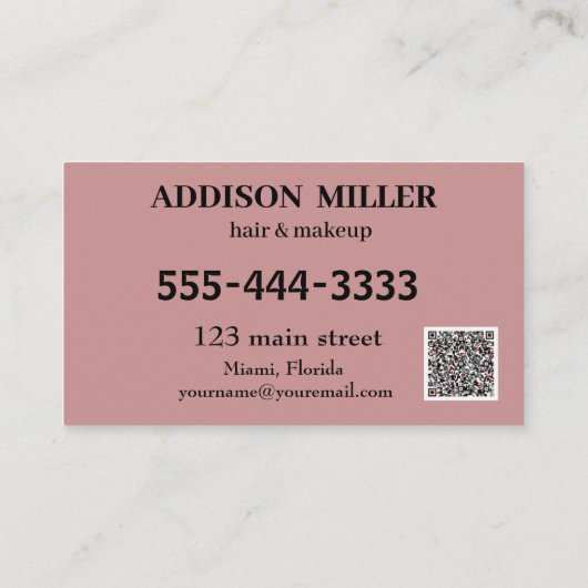 Retro Groovy Chique Haarsalon &QR code Visitekaartje (Achterkant)