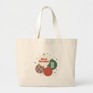Retro Groovy Christmas Ornament Tote Bag