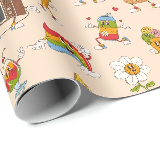 Retro Groovy Cool Cadeaupapier (Rol Hoek)