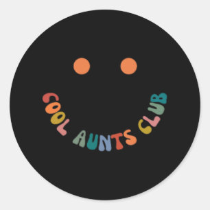 Retro Groovy Cool Tantes Club Grappige Tante Vrouw Ronde Sticker