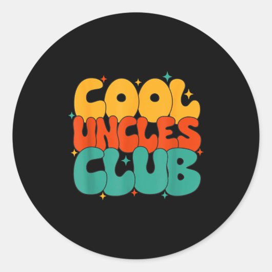 Retro Groovy Cool Uncles Club Funny New Uncle  Ronde Sticker (Voorkant)