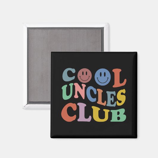 Retro Groovy Cool Uncles Club Smile Face Funny New Magneet (Voorkant / Achterkant)