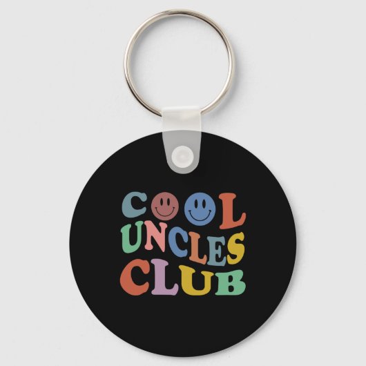 Retro Groovy Cool Uncles Club Smile Face Funny New Sleutelhanger (Voorkant)
