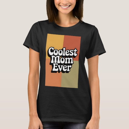 Retro Groovy coolste moeder ooit T-shirt (Voorkant)