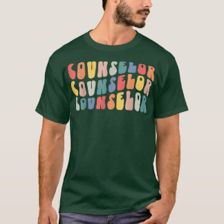 Retro Groovy Counselor Counseling Student School F T-shirt