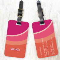 Retro Groovy Curve Roze Sinaasappel gepersonalisee
