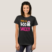 Retro Groovy Cute Ghost Spooky Halloween This Is B T-shirt (Voorkant volledig)