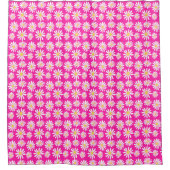 Retro Groovy Daisies Spring Daisy Pattern roze Douchegordijn (Voorkant)