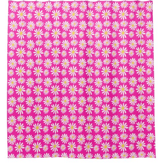 Retro Groovy Daisies Spring Daisy Pattern roze Douchegordijn (Voorkant)