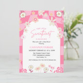 Retro Groovy Daisy Boho Valentijn Baby shower Kaart (Staand voorkant)