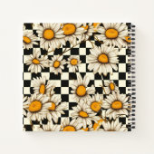 Retro Groovy Daisy Checkerboard gepersonaliseerde  Notitieboek (Achterkant)