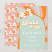 Retro Groovy Daisy-Vrijgezellenfeest Kaart (Voorkant / Achterkant)