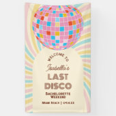 Retro Groovy Disco Bachelorette Weekend Welkom Spandoek (Verticaal)