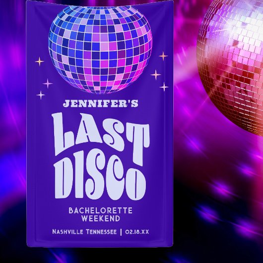 Retro Groovy Disco Bachelorette Weekend Welkom Spandoek