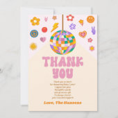 Retro Groovy Disco Ball Baby shower Bedankkaart (Voorkant)