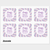 Retro Groovy Disco Bridal Shower Vierkante Sticker (Vel)