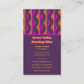 Retro Groovy Disco Paarse print Visitekaartje (Voorkant)