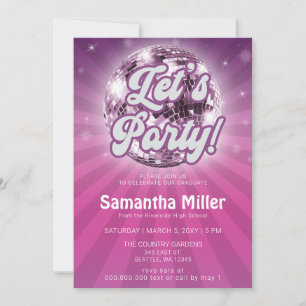 Retro Groovy Disco Party Photo Afstuderen Kaart