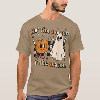 Retro Groovy Dit is de Seizoenshalloween Spooky Pu T-shirt