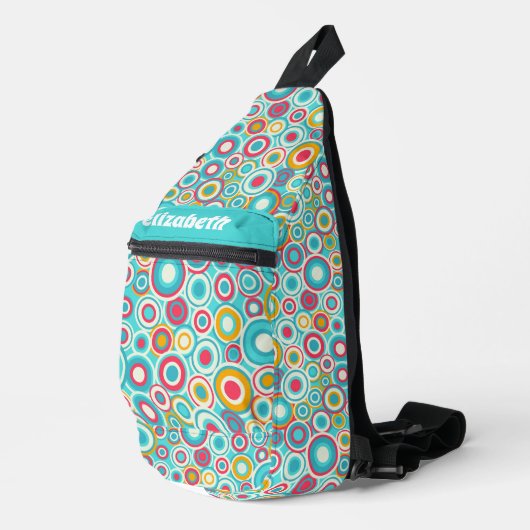 Retro Groovy Dot Patroon Sling Bag (Rechterhoek)
