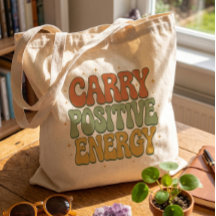 Retro Groovy Draag Tas met Positieve Energie