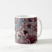 Retro Groovy Eclectische Boheemse Spiraal Fractal Koffiemok (Voorkant rechts)
