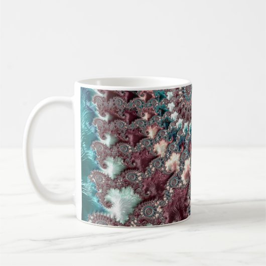 Retro Groovy Eclectische Boheemse Spiraal Fractal Koffiemok (Links)