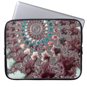 Retro Groovy Eclectische Boheemse Spiraal Fractal Laptop Sleeve