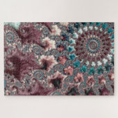 Retro Groovy Eclectische Boheemse Spiraal Fractal Legpuzzel (Horizontaal)