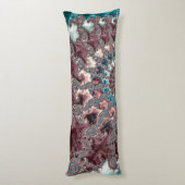 Retro Groovy Eclectische Boheemse Spiraal Fractal Lichaamskussen (Achterkant (Verticaal))