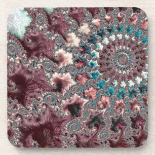 Retro Groovy Eclectische Boheemse Spiraal Fractal Onderzetter