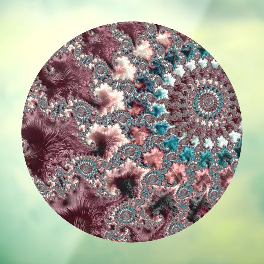 Retro Groovy Eclectische Boheemse Spiraal Fractal Raamsticker (Vel 3)