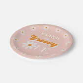 Retro Groovy Een Meisjes 1e Verjaardag Papieren Bordje (Gekanteld)