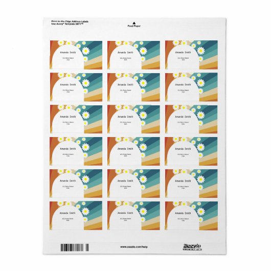 Retro Groovy Etiket (Full Sheet)