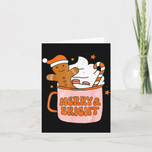 Retro Groovy Feestelijke En Helder Gebruinde Kerst Kaart