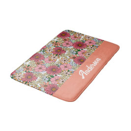 Retro Groovy Floral Daisy Boho Badmat