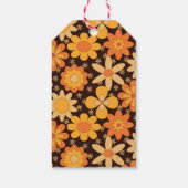Retro Groovy Floral Oranje geel Hartelijk dank Cadeaulabel (Achterkant)