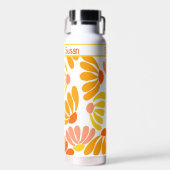 Retro  Groovy Flowers Waterfles (Voorkant)