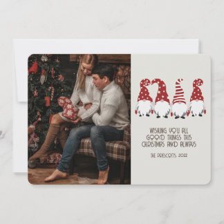 Retro Groovy Foto met kerstcadeautjes Kaart