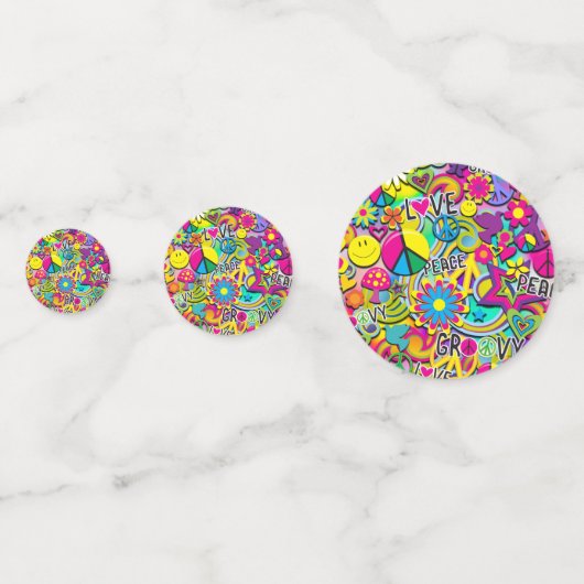 Retro Groovy FUN 60's 60's Love Birthday Party Confetti (Voorkanten)