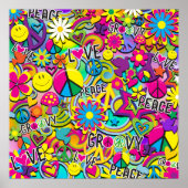 Retro Groovy FUN 60's 60's Love Birthday Party Poster (Voorkant)