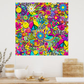 Retro Groovy FUN 60's 60's Love Birthday Party Poster (Keuken)