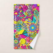 Retro Groovy FUN 60's Zestiger Jaren Funky Kleurri Bad Handdoek (Handdoek)