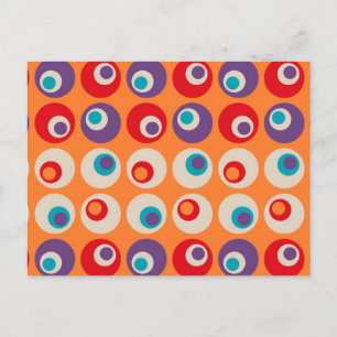 Retro Groovy Funky Pattern van 60 en 70 jaar Briefkaart