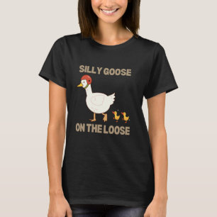 Retro Groovy Gekke Goose Club Gekke Gans op de L T-shirt