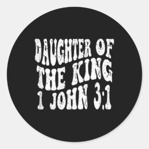 Retro Groovy Geloof 1 Johannes 3 1 Dochter van de  Ronde Sticker