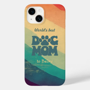 Retro Groovy Gepersonaliseerde Hondenmoeder Case-Mate iPhone 14 Hoesje