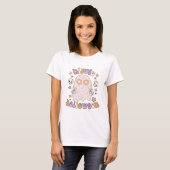 Retro Groovy Ghost Hippie Halloween T-Shirt (Voorkant volledig)