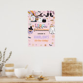 Retro Groovy Ghost Hippie Halloween Verjaardag Poster (Keuken)